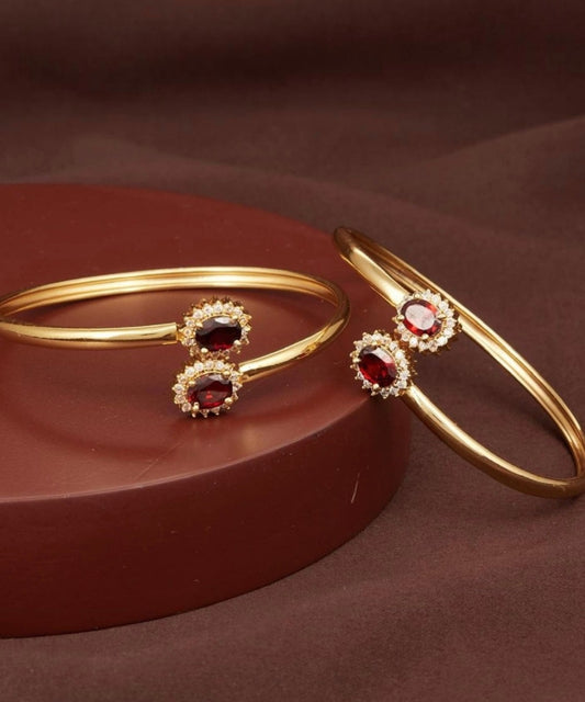 Gold plated one hand kada for girls