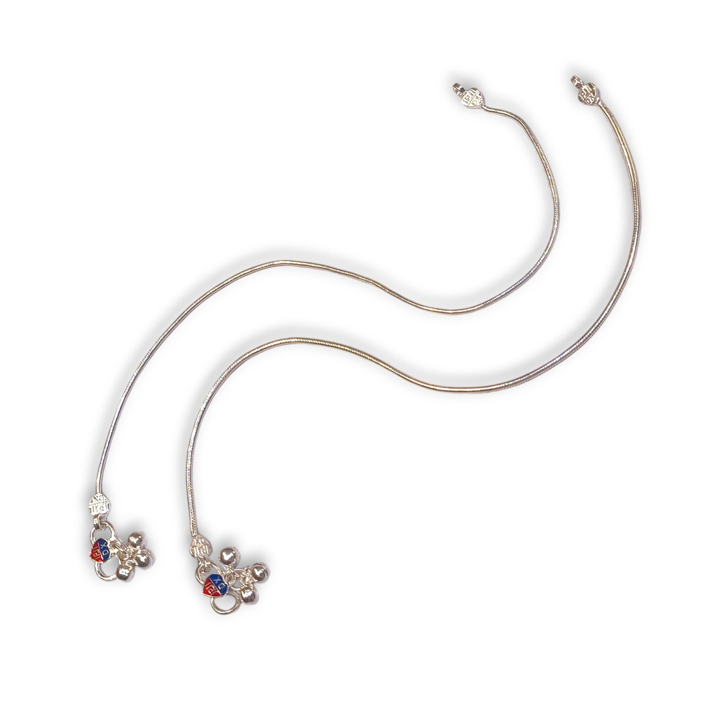 Plain Silver payal on a white background