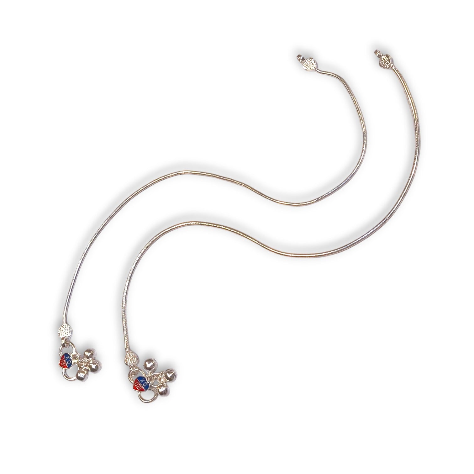 Plain Silver payal on a white background