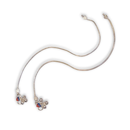 Plain Silver payal on a white background