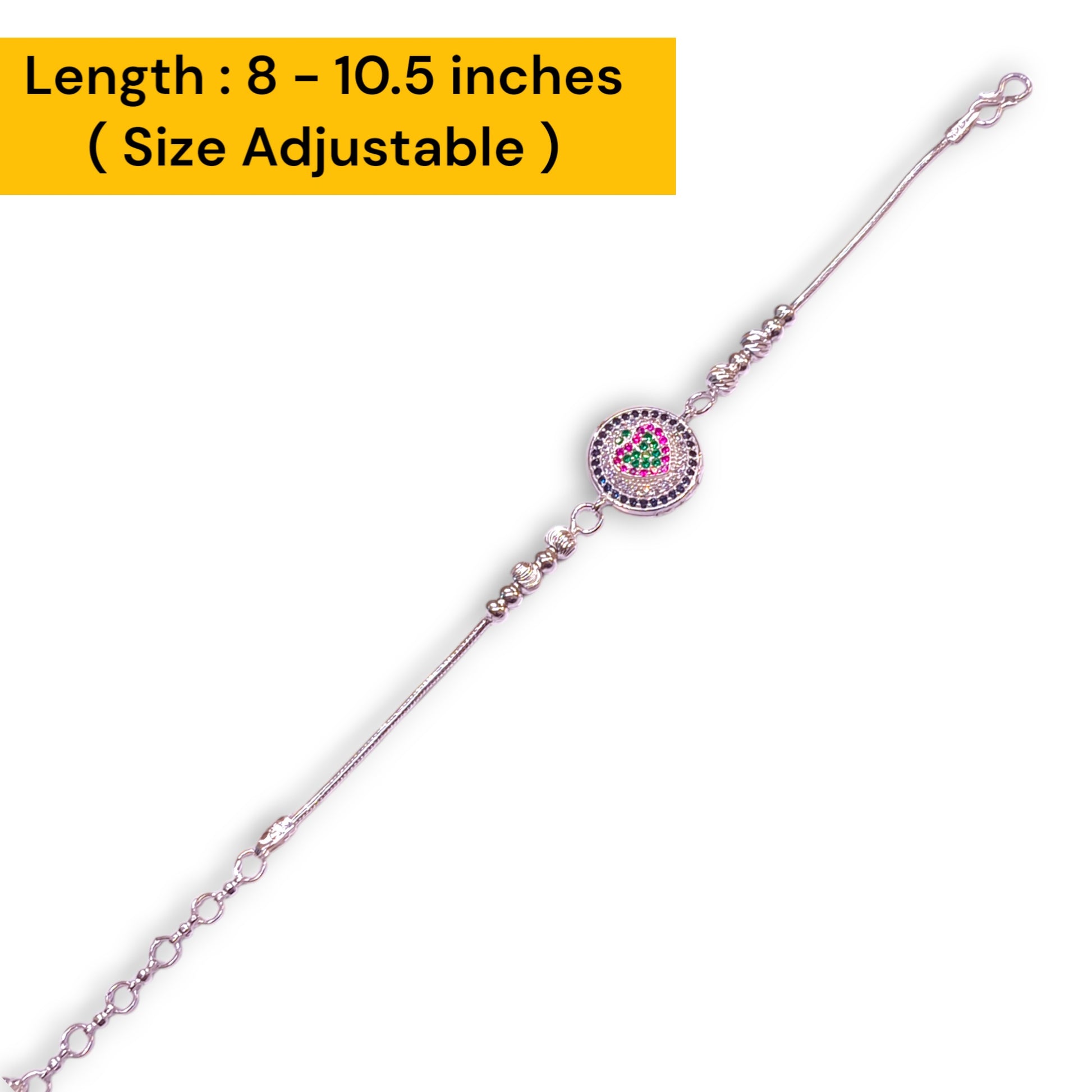 Silver bracelet rakhi for girls