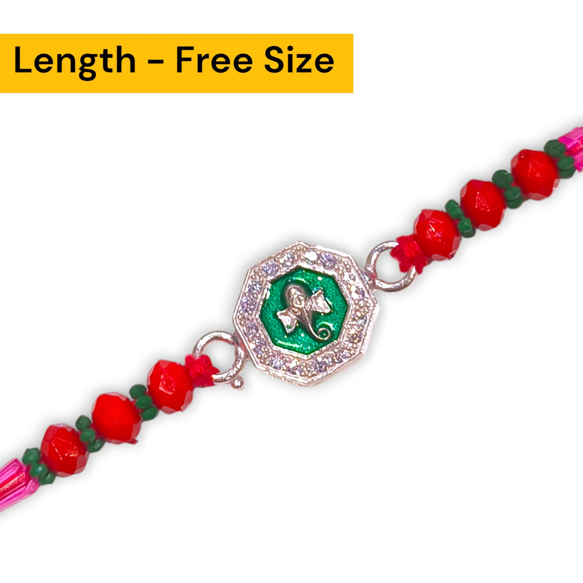Silver rakhi with thread