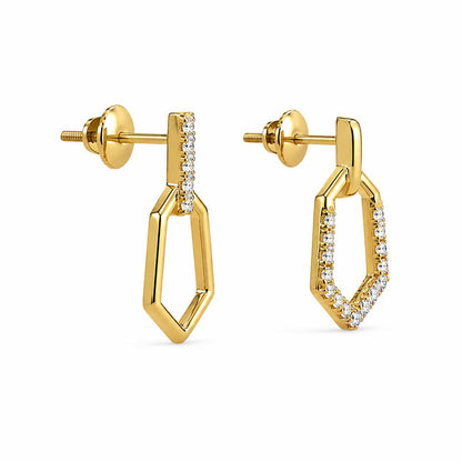 925 sterling silver hexagonal earrings 