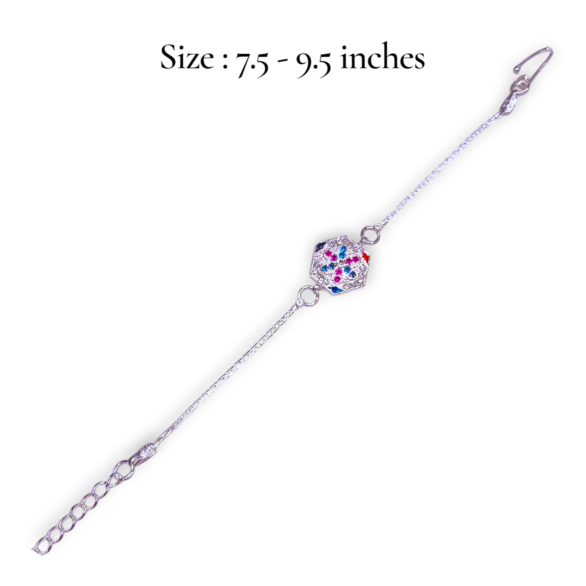 Silver bracelet rakhi 