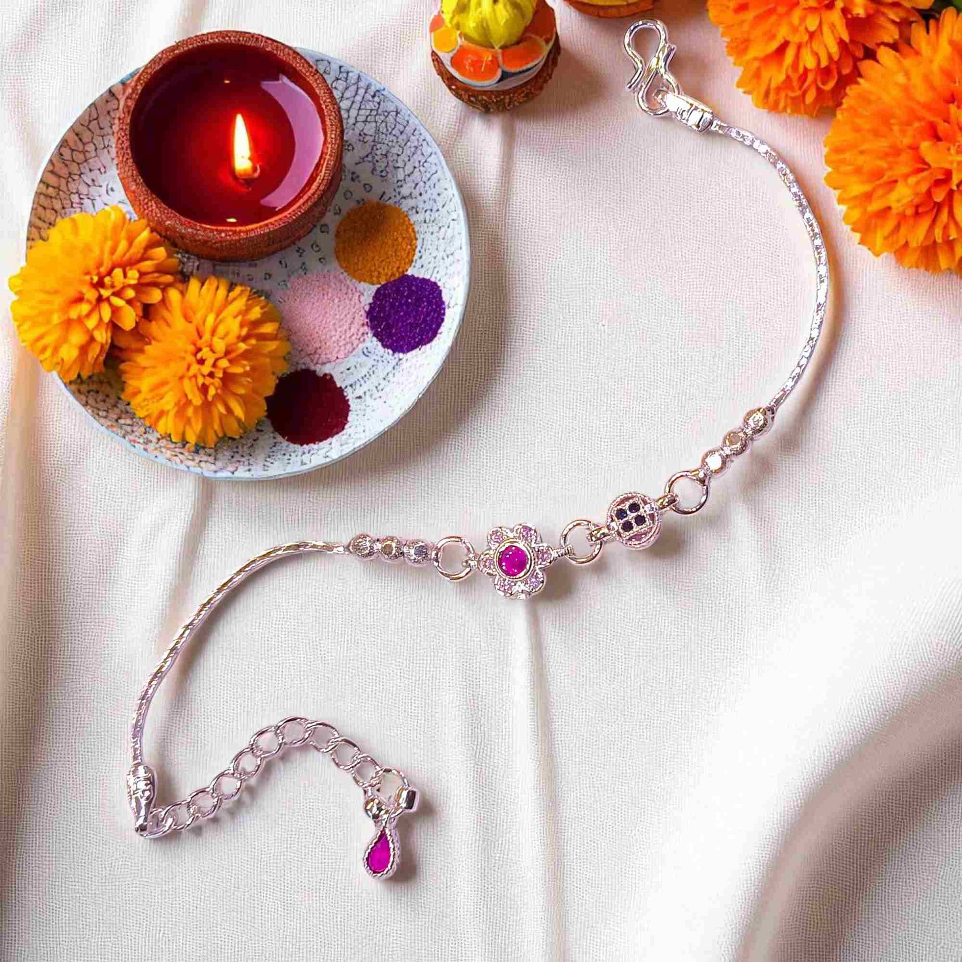 Silver rakhi latest design 