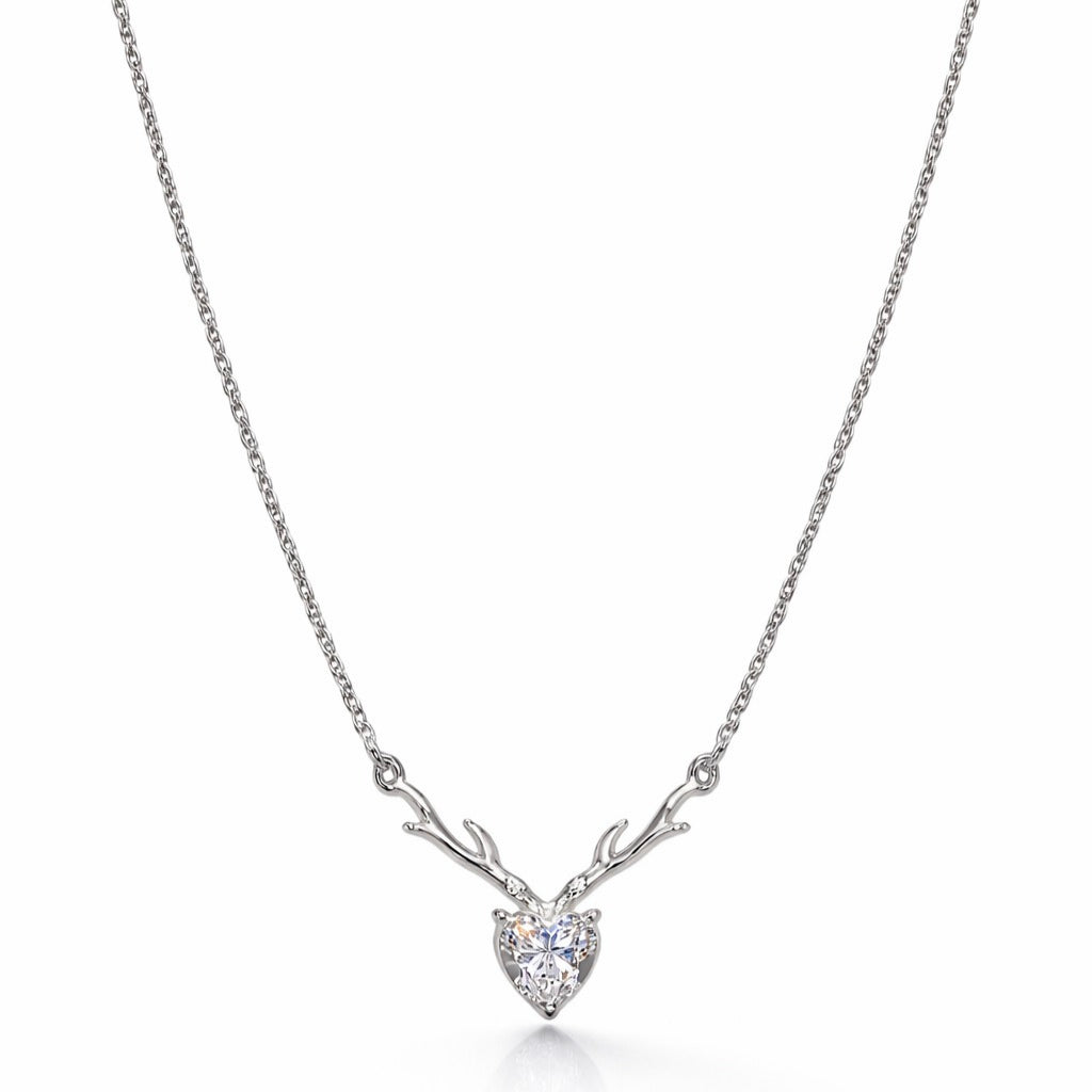 Deer Heart sterling silver pendant
