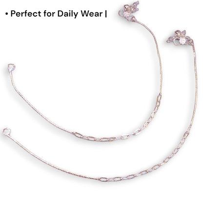 Silver payal for daily use by jauhari jewellers mau