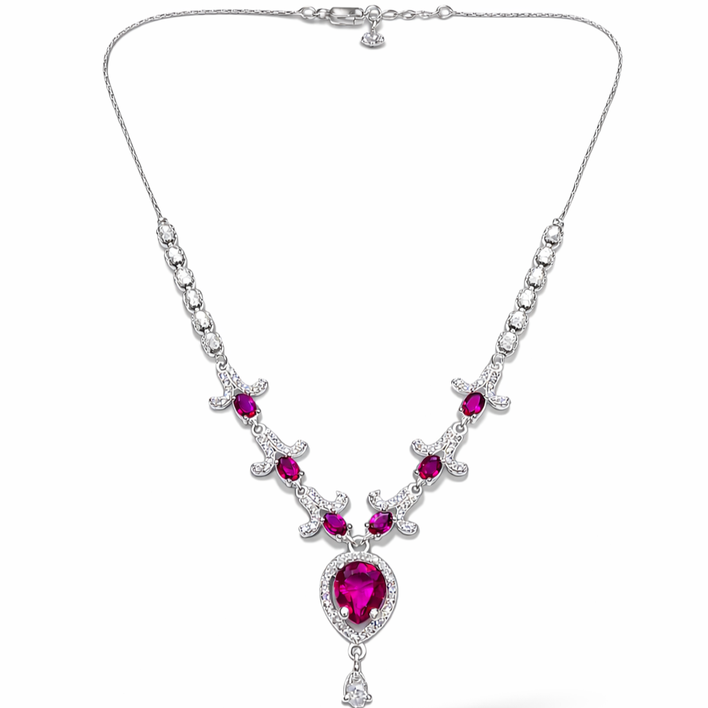 Silver short necklace for women