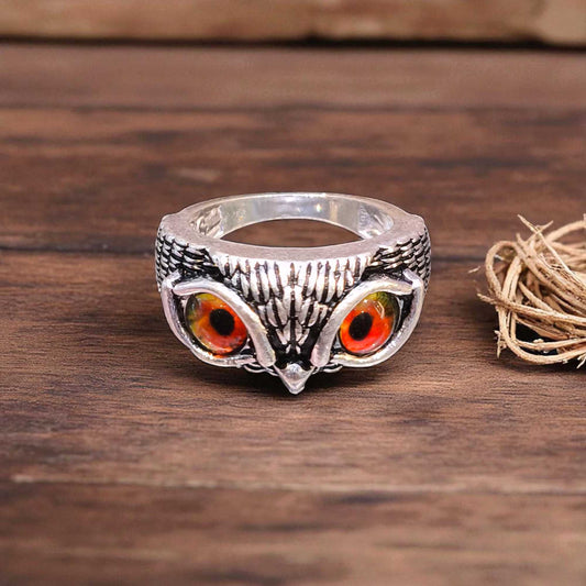 Silver Owl ring for men
