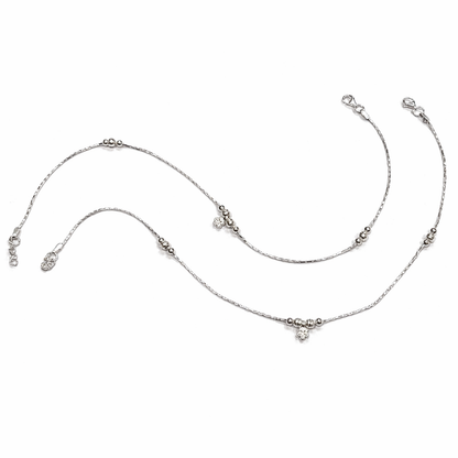 Silver anklets for girls 