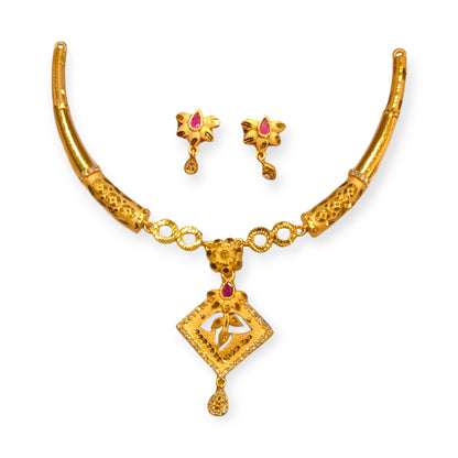 Gold plated necklace set for women