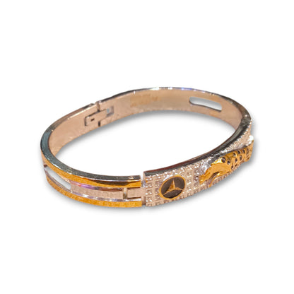 Silver gold plated kada for men - jauhari jewellers