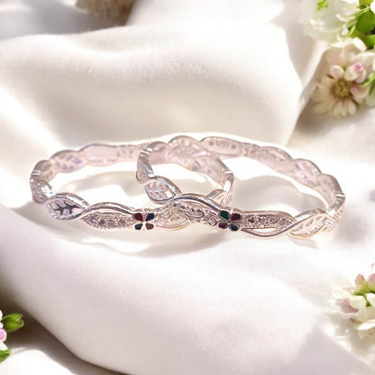 silver fancy bangles for kids 