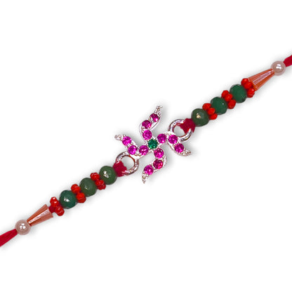 Silver swastik rakhi
