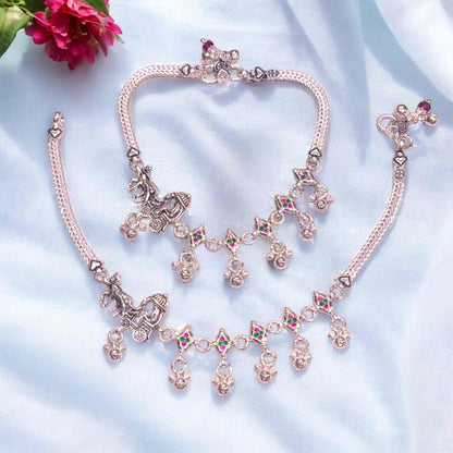 Antique silver payal for women - jauhari jewellers