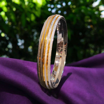 Silver gold plated kada for men 