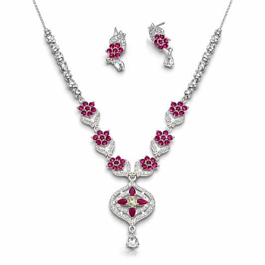 Silver necklace set for women