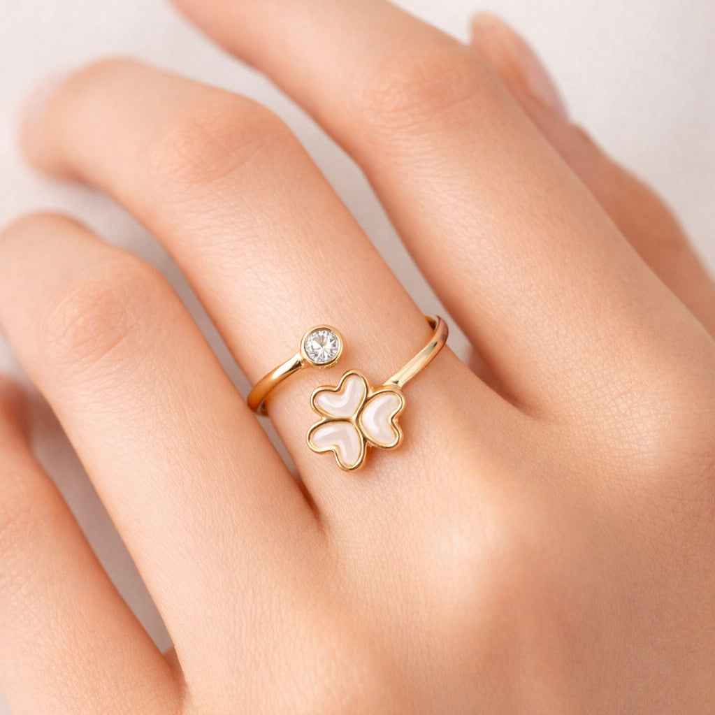 Gold silver ring for women