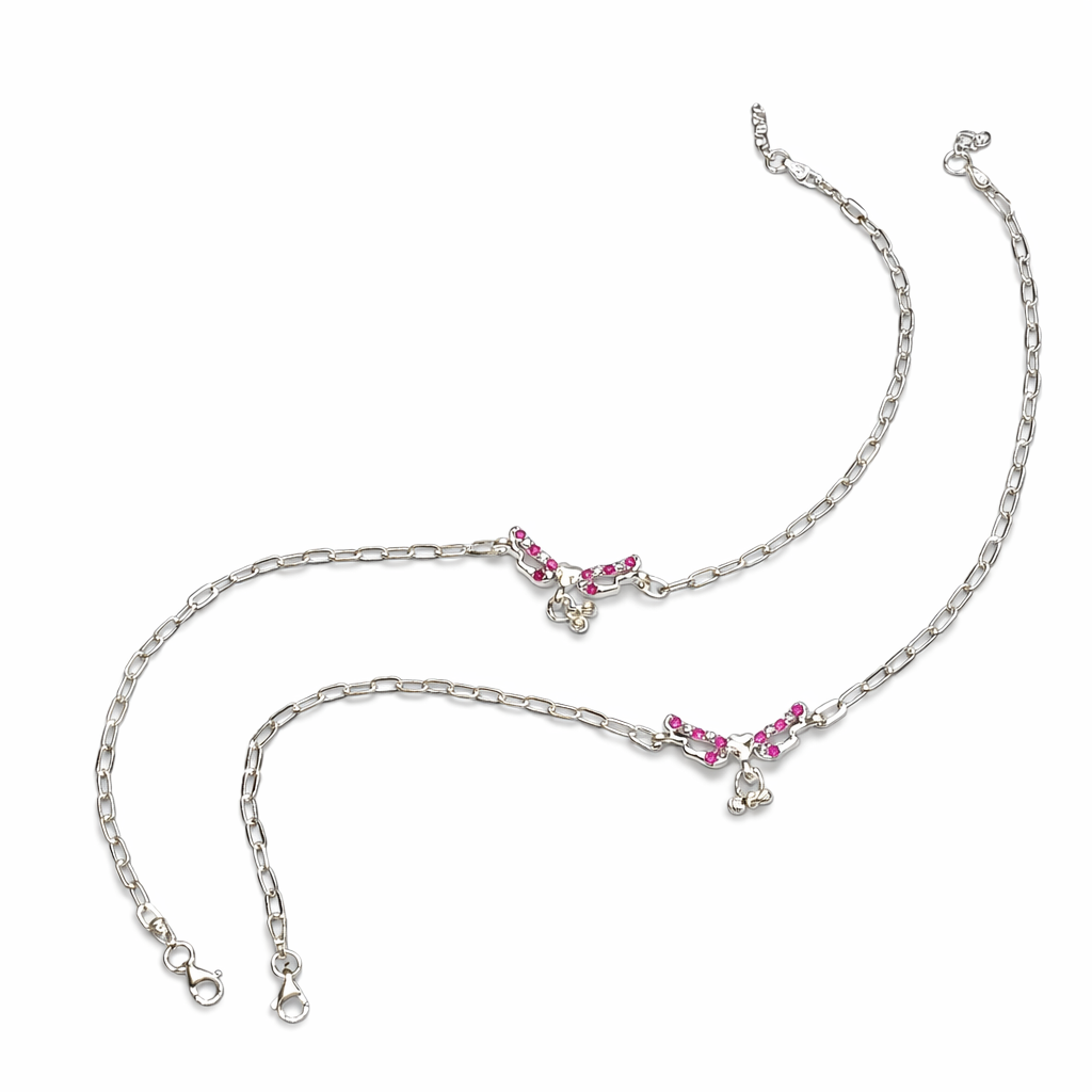 Silver anklets for girls