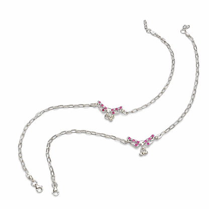 Silver anklets for girls