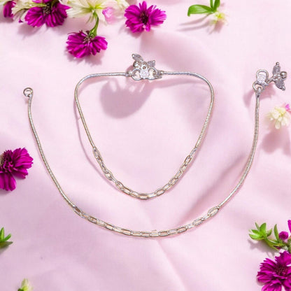 Light weight silver anklets - jauhari jewellers