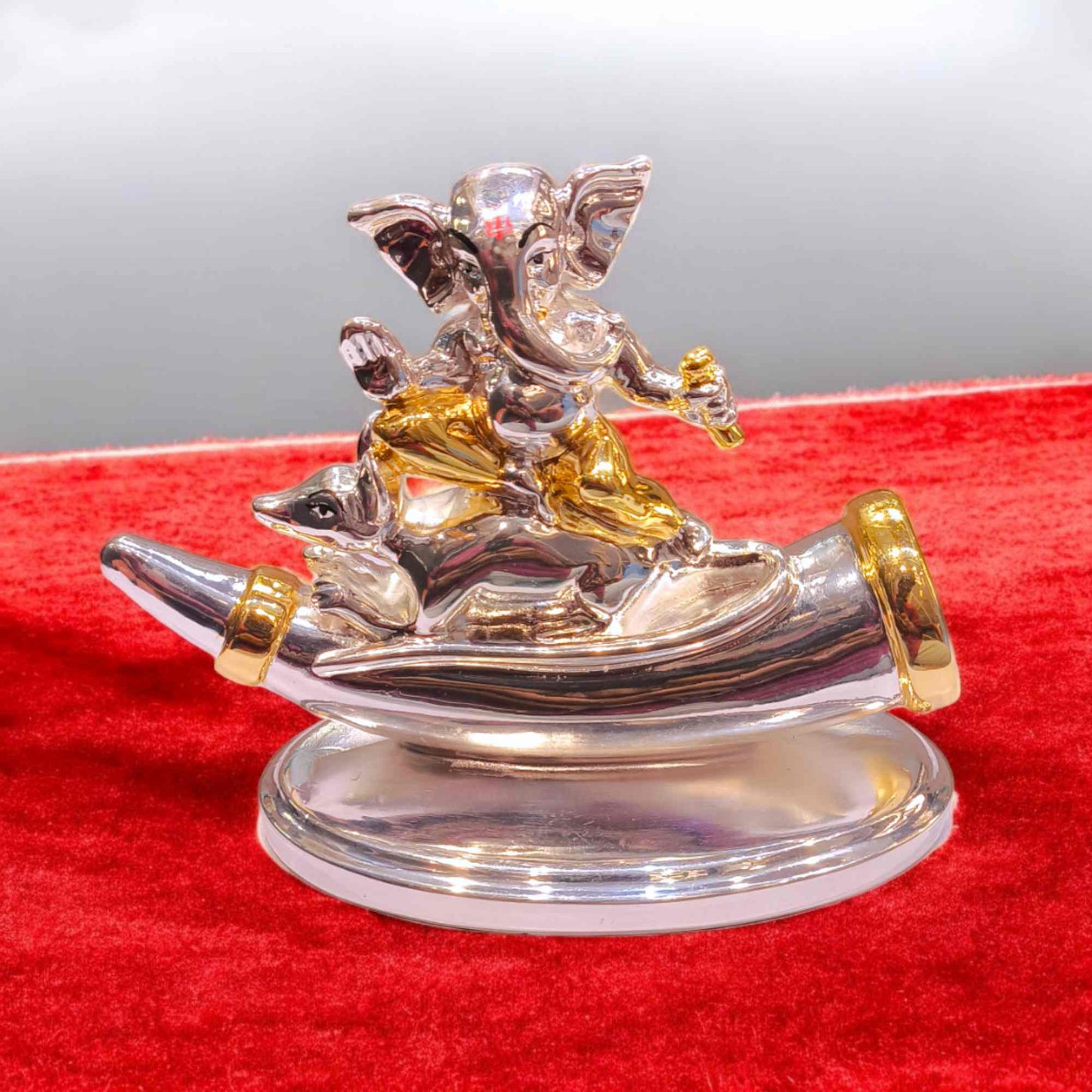 Silver plated ganesh idol