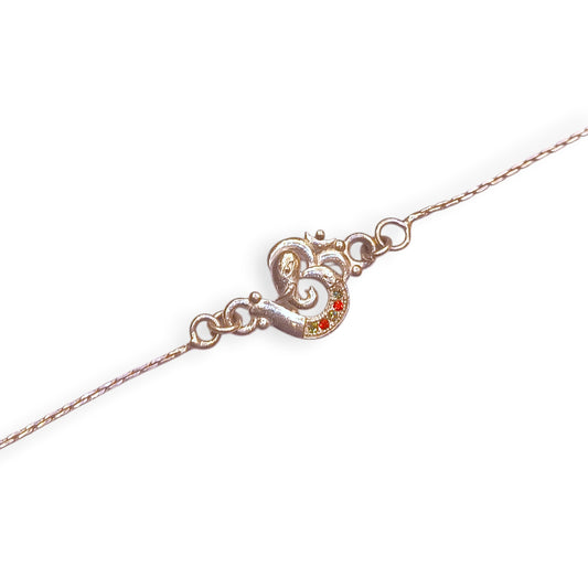 Silver Om rakhi for kids