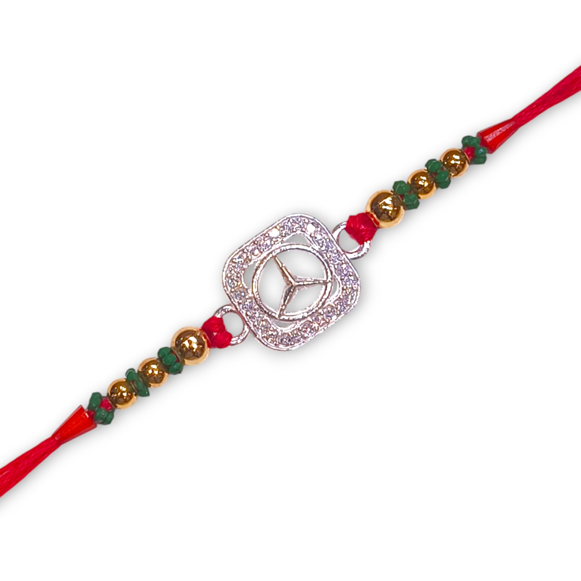 Silver thread rakhi for brother - jauhari jewellers