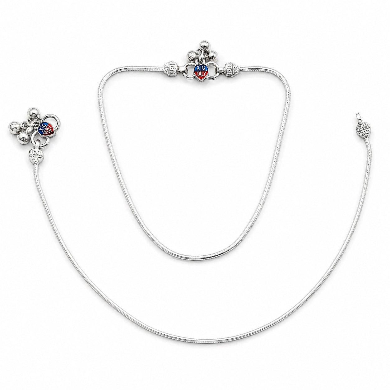 Plain silver anklets for women