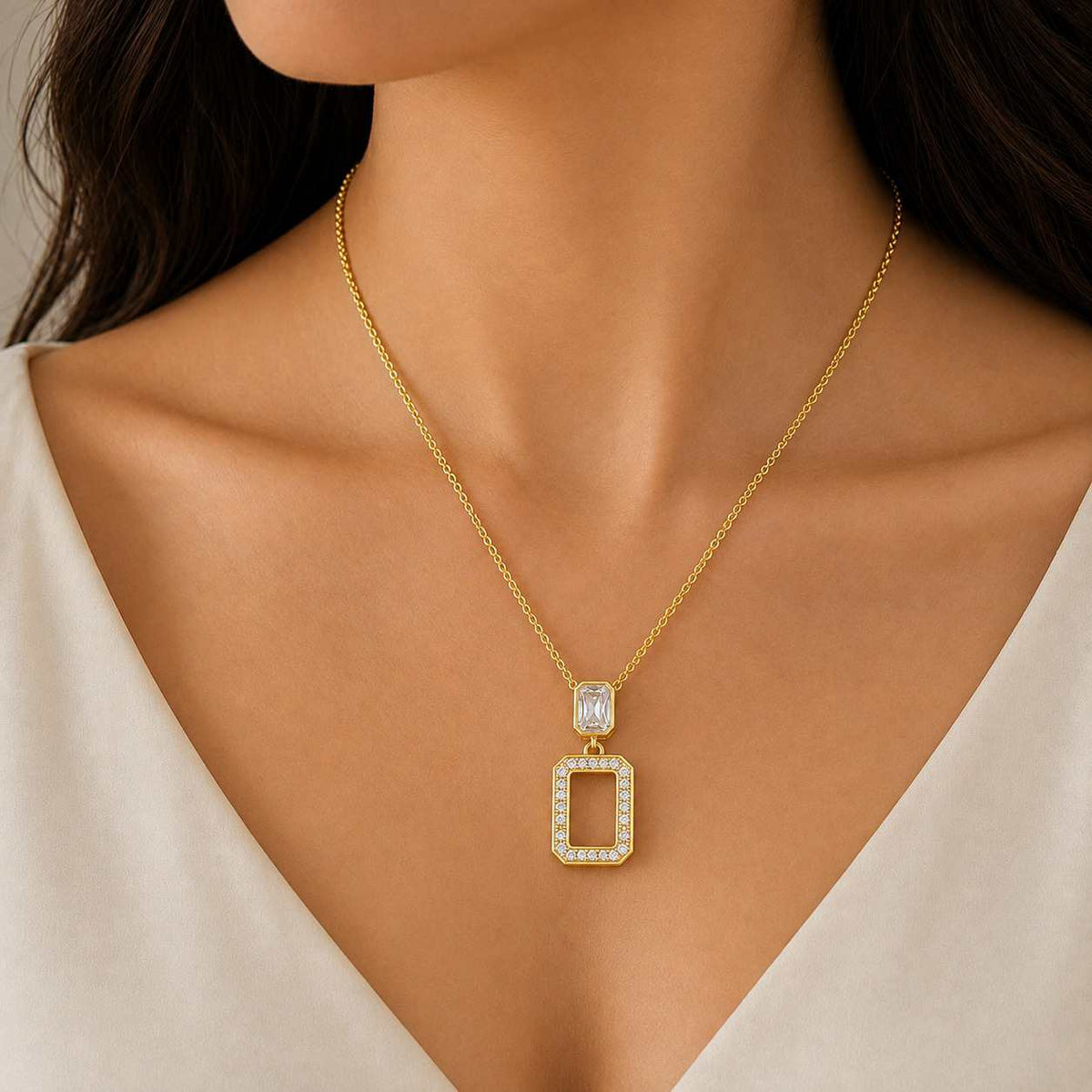 Gold plated sterling silver pendant necklace 