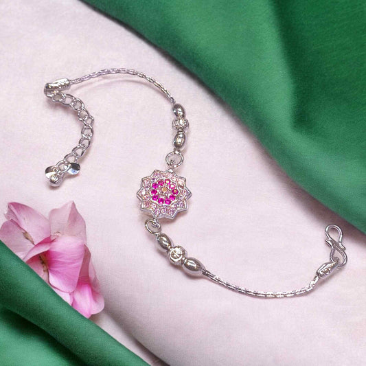 Silver Rakhi for Brother by Jauhari Jewellers