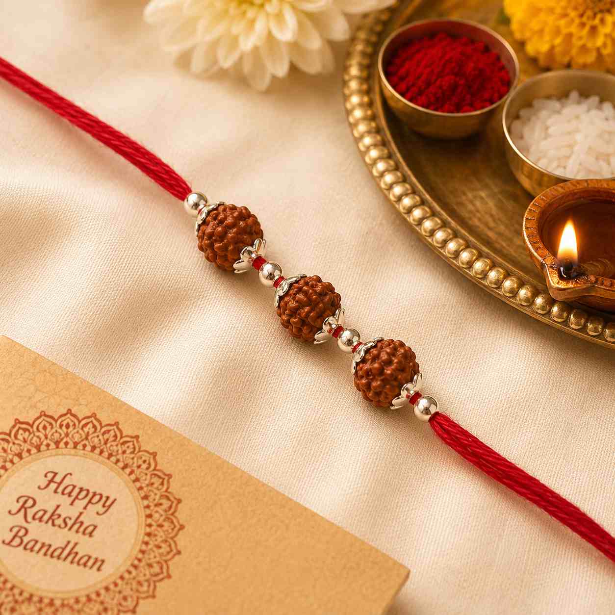 Silver thread rakhi