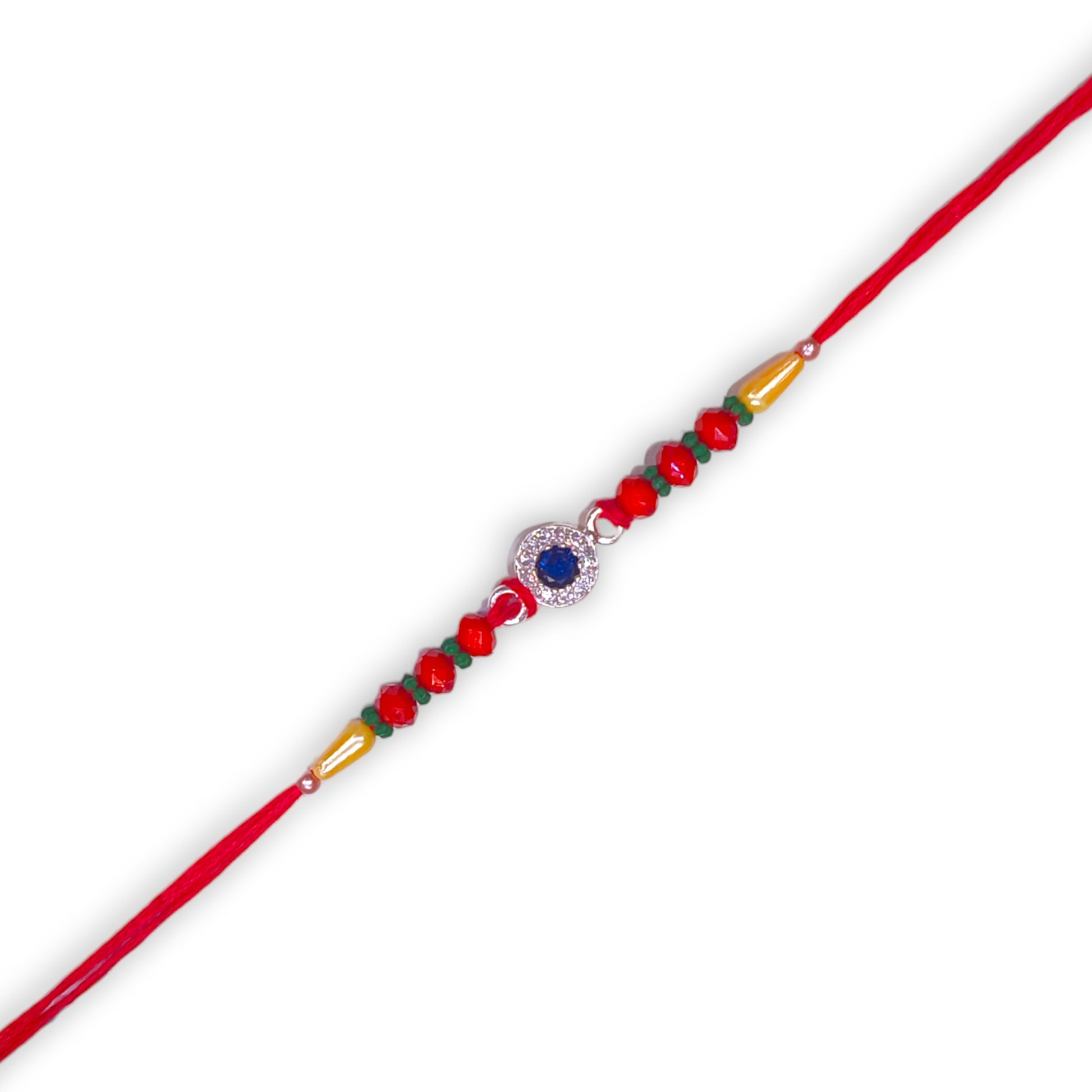 Silver rakhi with thread