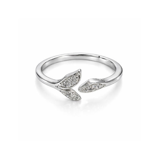 Open Leaf 925 Sterling Silver Ring