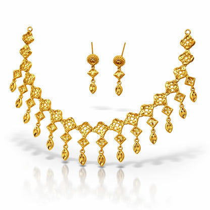 Jauhré 24k Gold Plated Turkish Necklace Set for Women