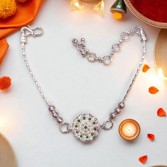 Silver bracelet rakhi