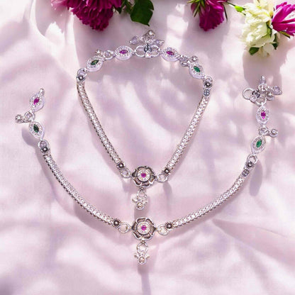 Silver payal for daily use - jauhari jewellers
