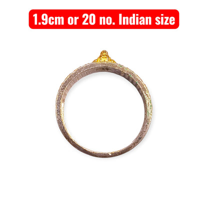 Silver ring with gold plating for men