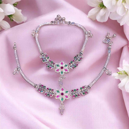 Silver heavy payal for women