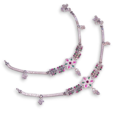 Silver payal heavy design