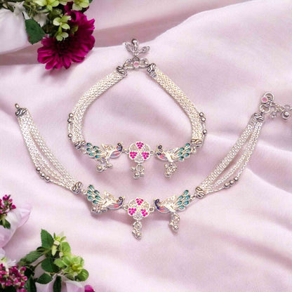 Silver payal for party wear