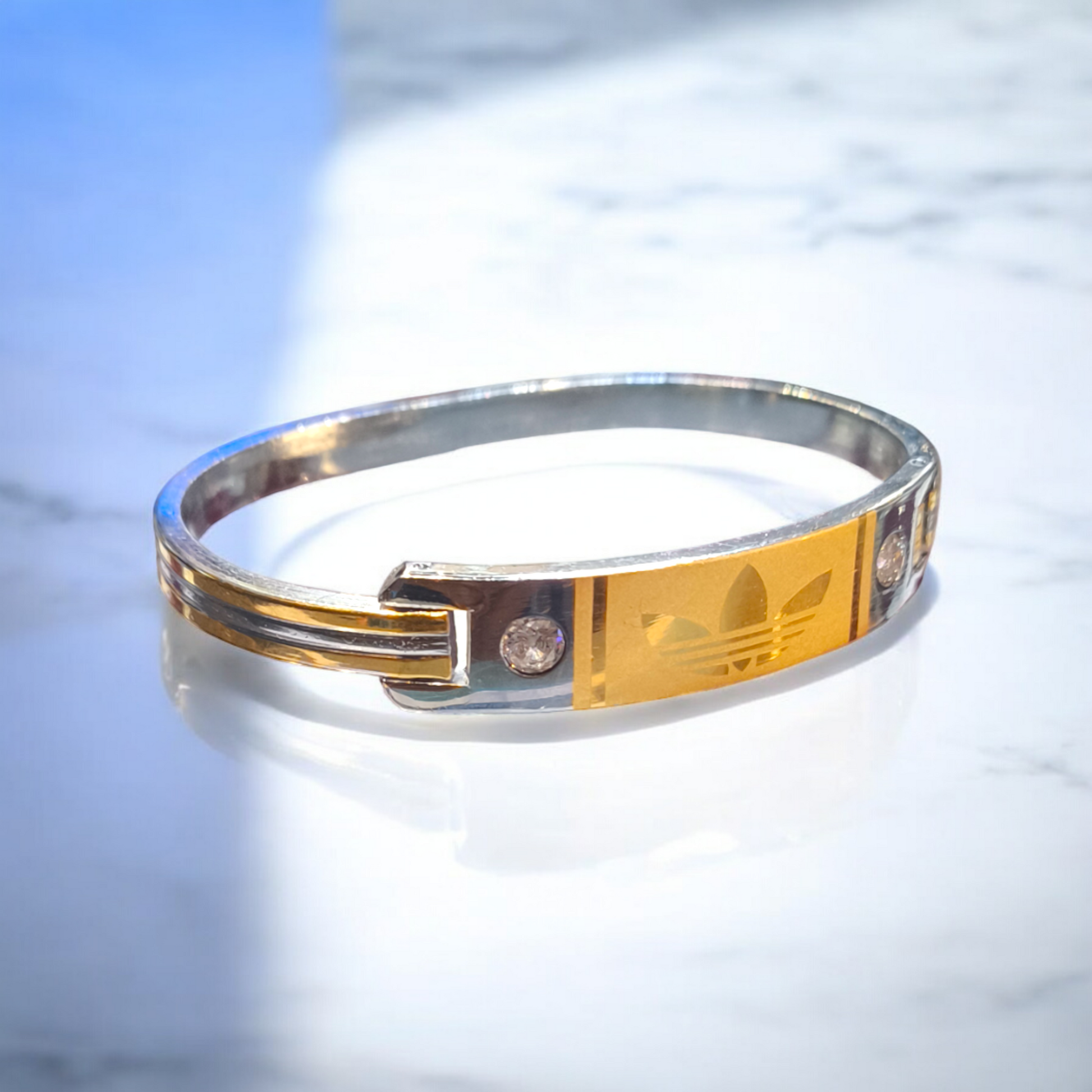 Gold plated silver kada for women