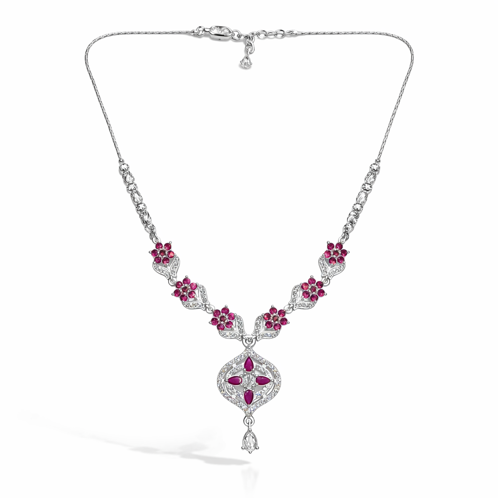 Silver short necklace by jauhari jewellers