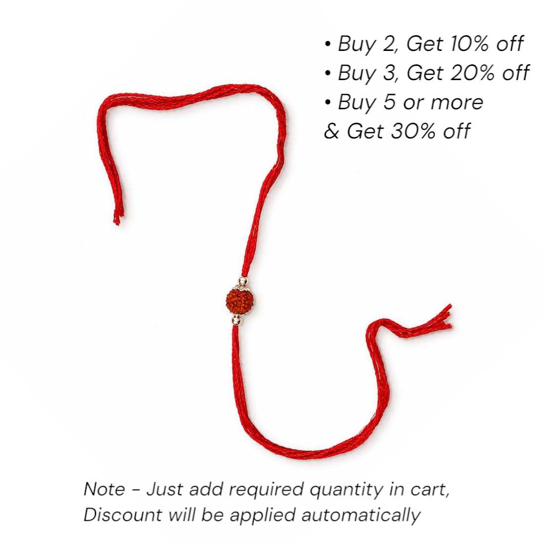 Silver rudraksha rakhi for raksha bandhan