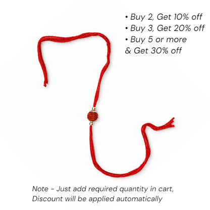 Silver rudraksha rakhi for raksha bandhan