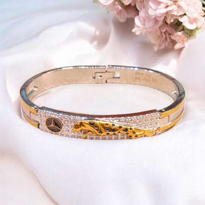 Silver tiger kada for men - jauhari jewellers
