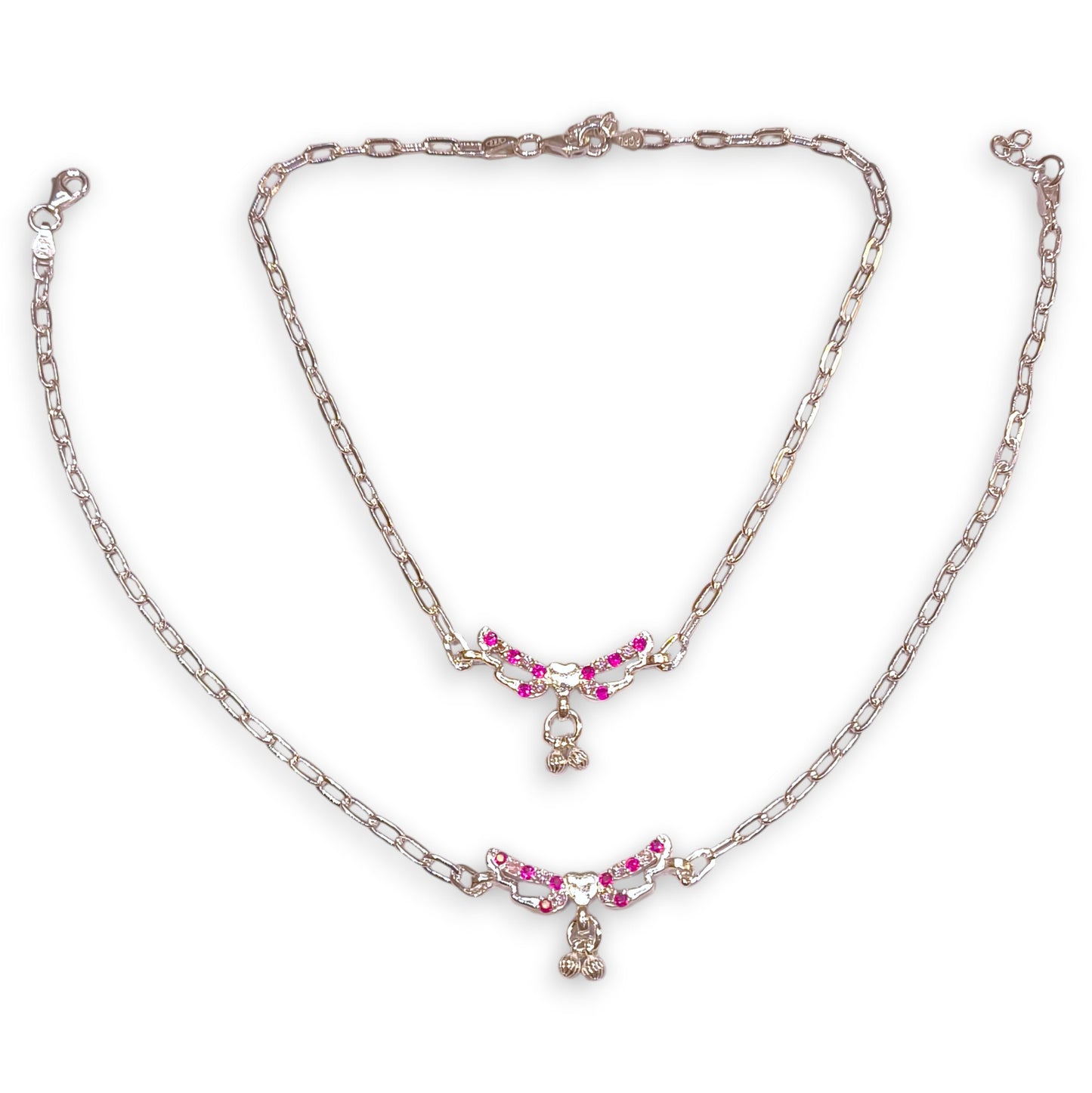 Silver butterfly anklets