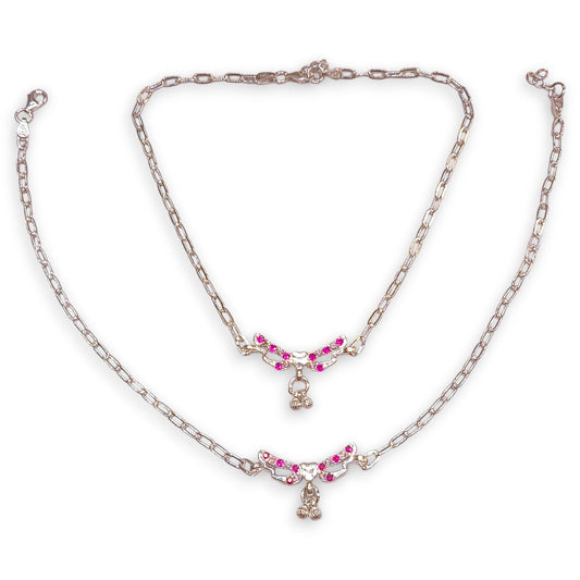 Silver butterfly anklets