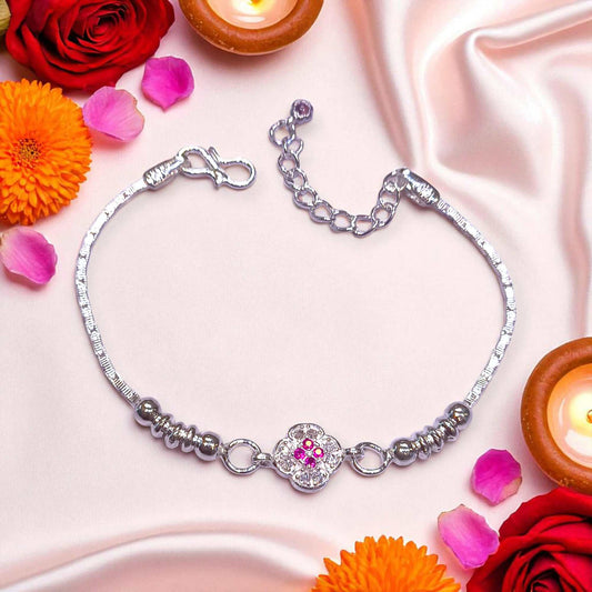 Silver bracelet rakhi