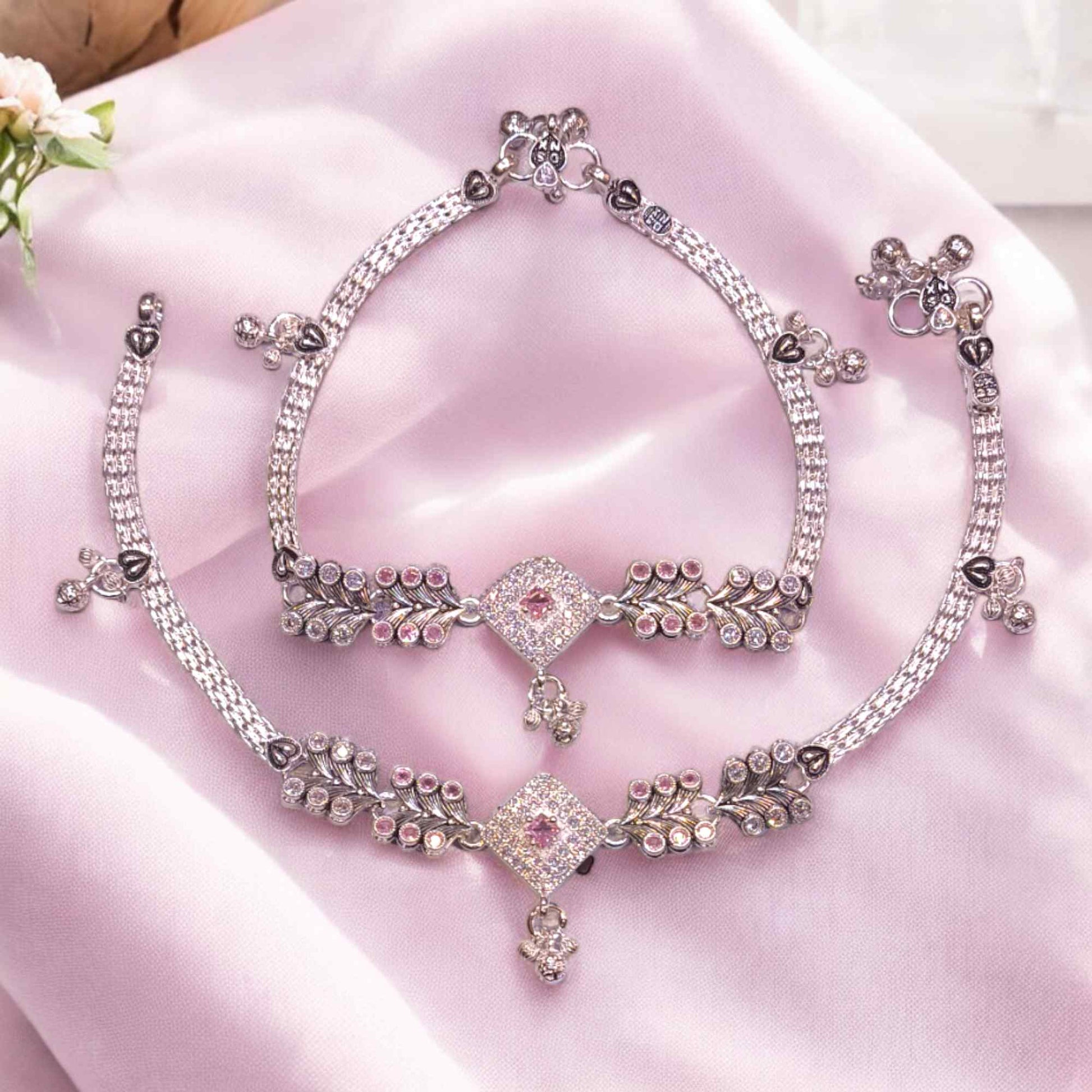 Oxidised silver payal - jauhari jewellers